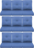 9-Piece Outdoor Patio Cushion Set - Fade & Water Resistant with Removable Olefin Cover, 22x24x4 Inch Memory Foam Cushions for Wicker Sectional Sofa – Blue/Buckle