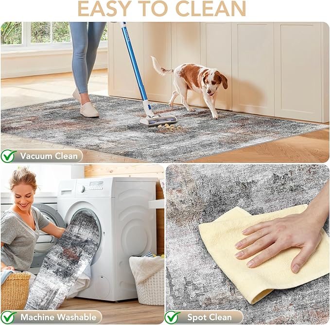 Office Chair Mat for Hardwood Floor&Tile Floor,48"X 60" Heavy Duty Desk Chair Mat for Hard Floors,Under Desk Rug for Rolling Computer Chair,Anti Slip,Low Pile Carpet Floor-Abstract Grey