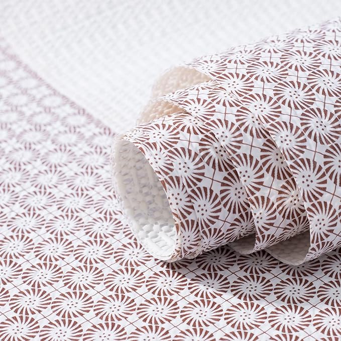 RAY STAR 18X96 Inch Shelf Liner for Kitchen Cabinets, Non-Adhesive Cabinet Liner Washable, PVC Drawer Liner for Dresser Non-Slip Bathroom (Circle)(7 Roll)