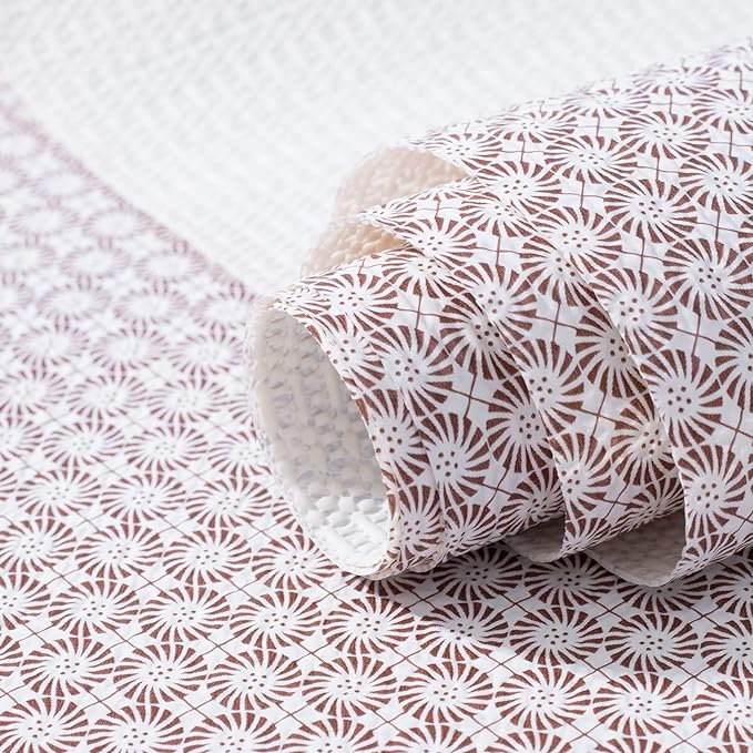 RAY STAR 12X120 Inch Shelf Liner for Kitchen Cabinets, Non-Adhesive Cabinet Liner Washable, PVC Drawer Liner for Dresser Non-Slip Bathroom (Circle)(5 Roll)