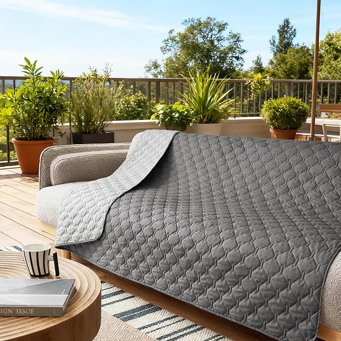 gogobunny 100% Double-Sided Waterproof Dog Bed Cover Pet Blanket Sofa Couch Furniture Protector for Puppy Large Dog Cat, Reversible (82x120 Inch (Pack of 1), Dark Grey/Light Grey)