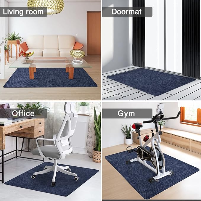 Placoot Desk Chair Mat for Hardwood Floor Corduroy Surface 1/6" Thick 55"x35" Office Chair Mat for Rolling Chairs-100% Large Anti-Slip Backing Under Desk Low-Pile Office Rug Floor Mat