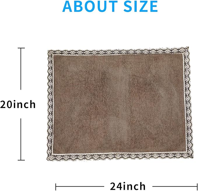 MINJIATEX Couch arm Covers,Non-Slip lace Sofa arm Covers Set of 2 Washable Sofa armrests Covers for Living Room Recliner Chair arm Cover Protectors for Leather Sofa armrest slipcover (HZW-Brown)