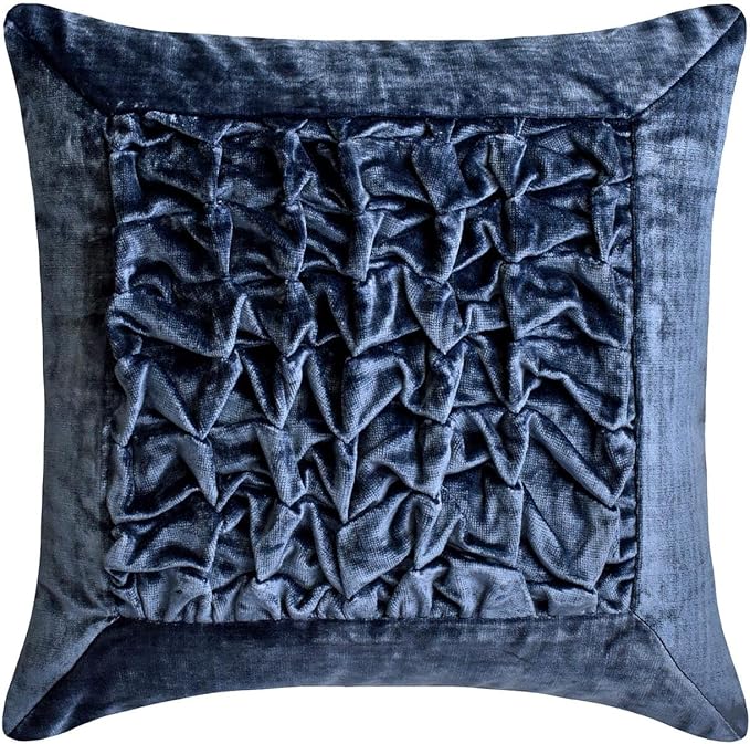 The HomeCentric Blue Bed Runner for King/Queen/Twin Velvet Decorative Bed Scarf 53"x18" Bed Runner Without Pillow Cover, Solid Bed Scarf Bedroom Décor Accent - Sapphire Knots