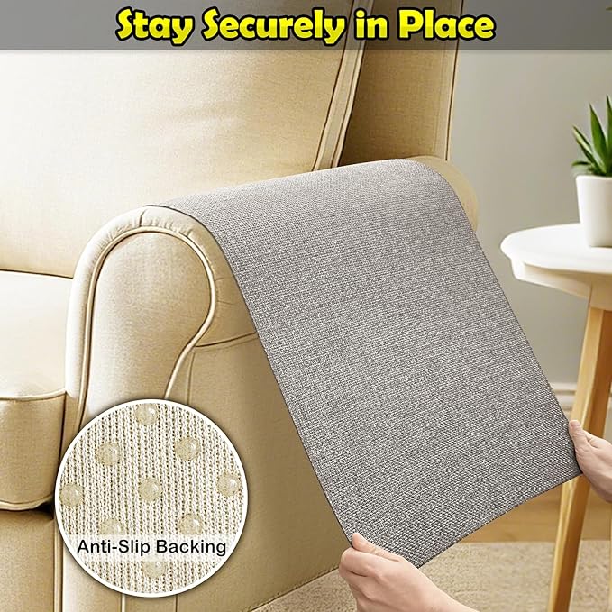 Couch Arm Covers, Waterproof Armrest Cover for Sofa, Armchair, Loveseat, Non-Slip Recliner Arm Cover, Sofa Arm Covers, Headrest Covers, Arm Chair Covers Set of 2 (Taupe, 24"×20")