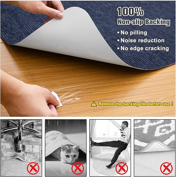 Placoot Desk Chair Mat for Hardwood Floor Corduroy Surface 1/6" Thick 55"x35" Office Chair Mat for Rolling Chairs-100% Large Anti-Slip Backing Under Desk Low-Pile Office Rug Floor Mat