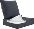 Outdoor Olefin Water-Resistant Deep Seat Cushion Set, 24''x 24''x 6'' Weather and Fade Resistant Patio Furniture Seat Cushion, Thickened Sofa Chair Pad with Straps for Lawn, Garden, Dark Gray