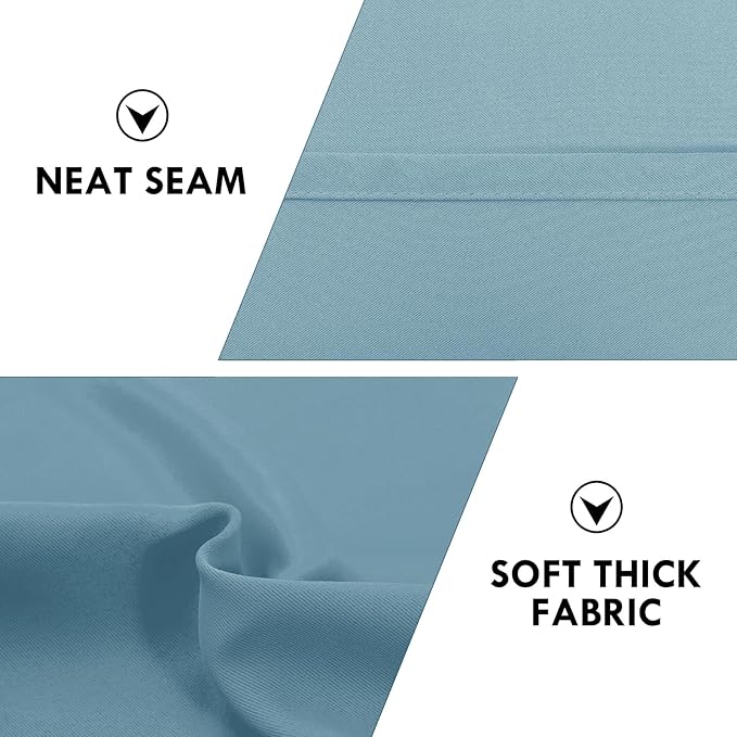 DWCN Blackout Curtains for Living Room Thermal Insulated, Energy Saving & Noise Reducing Bedroom Curtains, Stone Blue, W 42x L 63 Inch, Set of 2 Rod Pocket Curtain Panels