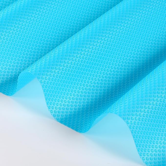 100% EVA Shelf Liner for Kitchen Cabinet, 12" x 240" Drawer Liners Non Adhesive Non Slip Waterproof Plastic Paper, Dresser Pantry Bathroom Refrigerator Protector, Blue