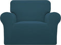 Easy-Going Stretch Chair Sofa Slipcover 1-Piece Couch Sofa Cover Furniture Protector Soft with Elastic Bottom for Kids, Pet. Spandex Jacquard Fabric Small Checks (Chair, Deep Teal)