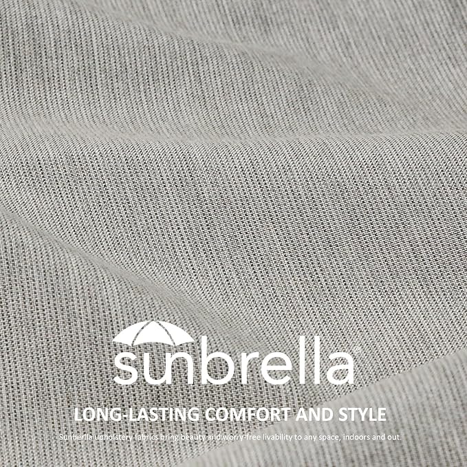 Sunbrella Outdoor Chair Cushions Set, 24" x 24", Set of 2, Water-Repellent, Fade Resistant, Deep Seat Bottom and Back Cushion for Backyard, Couch, Sofa and Patio Furniture, Specrtum Pebble