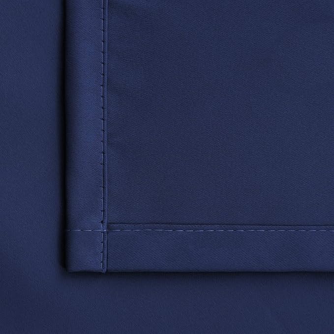 BGment Blackout Curtains for Bedroom 45 Inch Length - Room Darkening Drapes Thermal Insulated with Rod Pocket for Short Living Room Kitchen Bathroom Window, 42 x 45 Inch, 2 Panels, Navy Blue