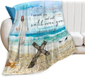 Christian Jesus Blanket Christian Gifts for Women & Men Religious Cross Throw Blanket Jesus Blanket for Kids Adults Soft Warm Cozy Fleece Blanket for Couch Sofa Bed 50"x60"