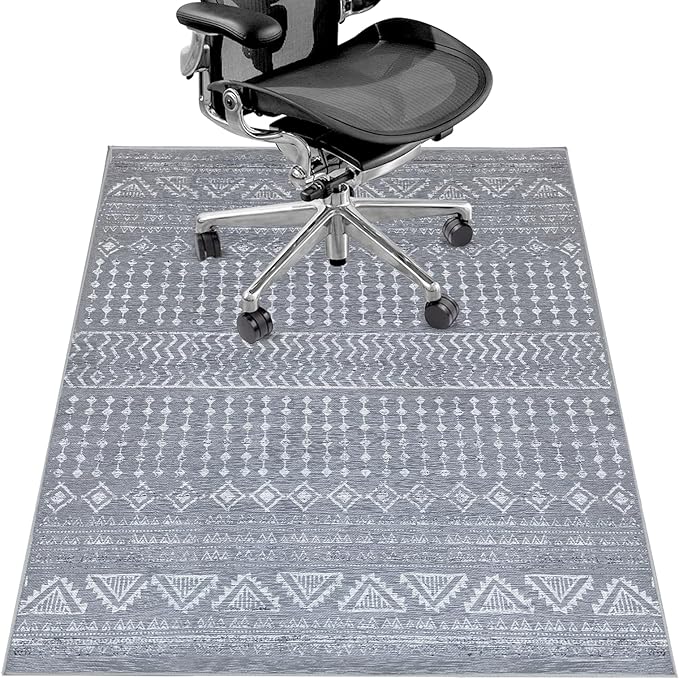 Office Chair Mat for Hardwood Floor&Tile Floor,36"X 48" Heavy Duty Desk Chair Mat for Hard Floors,Under Desk Rug for Rolling Computer Chair,Anti Slip,Low Pile Carpet Floor-Grey