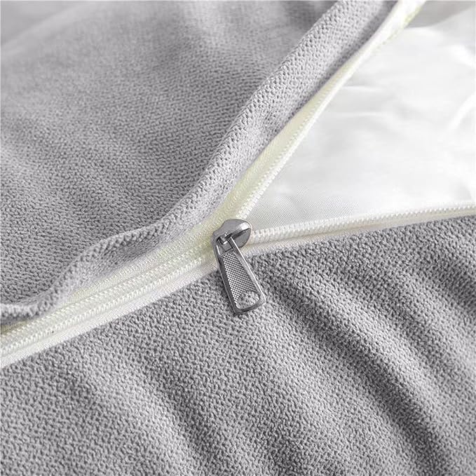 Triangular Reading Bed Rest Pillow Large Bolster Cushion Headboard Backrest Wedge Pillow with Removable Cover and Two Large Side Pockets (Chalk Grey, Twin: 39 x 8 x 20 inches)