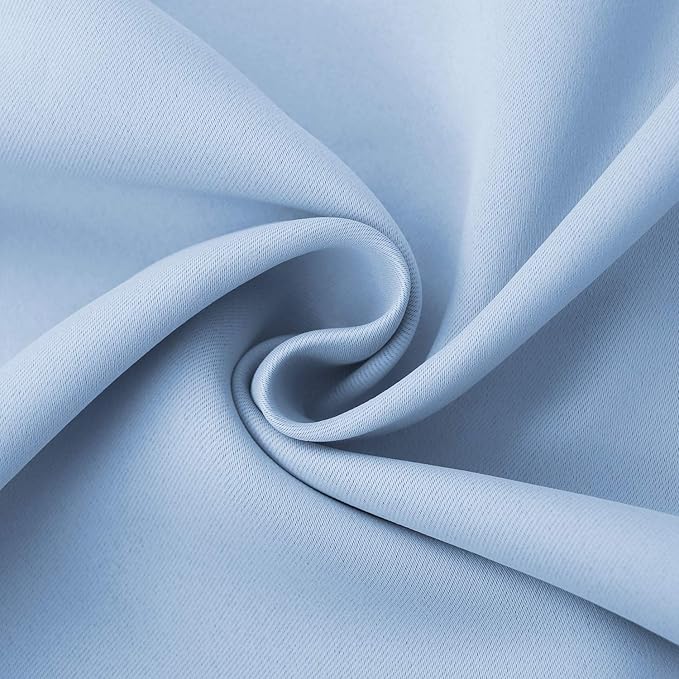 BGment Light Blue Blackout Curtains for Kitchen Cafe Window 34 x 36 Inch Length - Half Window Drape with Rod Pocket Thermal Insulated for Nursery Kids Bedroom Bathroom, 34 x 36 Inch, 2 Panels