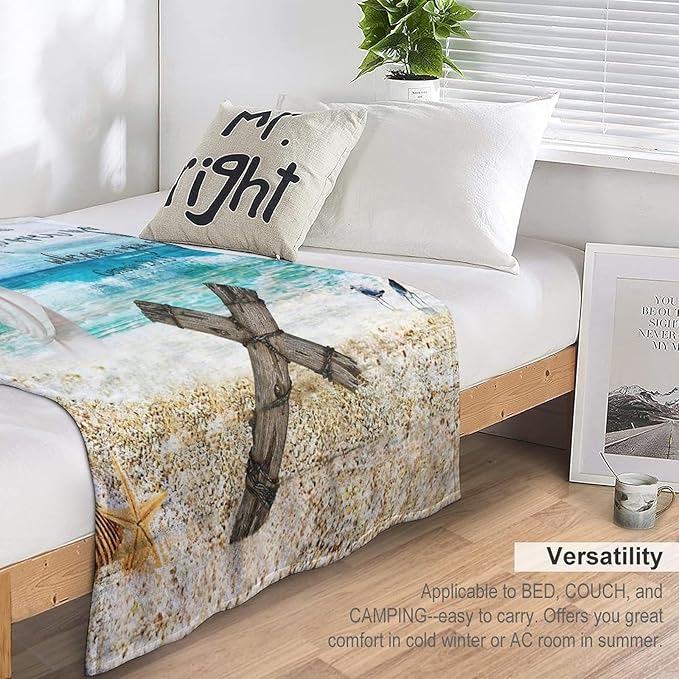 Christian Jesus Blanket Christian Gifts for Women & Men Religious Cross Throw Blanket Jesus Blanket for Kids Adults Soft Warm Cozy Fleece Blanket for Couch Sofa Bed 50"x60"