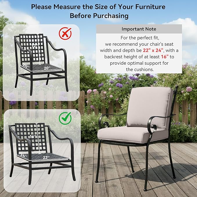 9-Piece Outdoor Patio Cushion Set - Fade & Water Resistant with Removable Olefin Cover, 22x24x4 Inch Memory Foam Cushions for Wicker Sectional Sofa – Beige/Regular