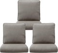 Outdoor Chair Cushions 3 Packs - Outside Durable Thick Replacement Back and Seat Cushion 22x24 with Zipper Cover for Patio Glider Rocking Chairs Loveseat Couch – Grey/Regular