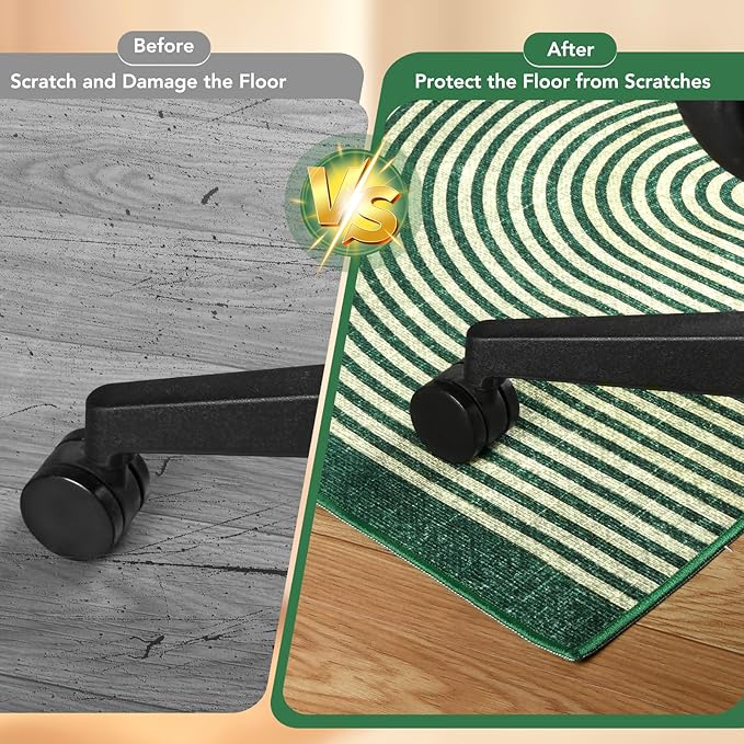 Office Chair Mat for Hardwood Floor&Tile Floor,36"X 48" Heavy Duty Desk Chair Mat for Hard Floors,Under Desk Rug for Rolling Computer Chair,Anti Slip,Low Pile Carpet Floor-Geo Green