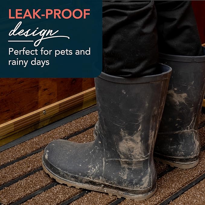 ubdyo Extra Durable Door Mat - Dirt Trapping Outdoor Welcome Mats - Non-Slip Outdoor Indoor Entrance - Low Profile Front Doormat (47" x 32", Bright Brown)