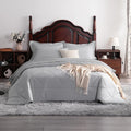 7-Piece Queen Comforter Set with Sheets – Soft and Breathable All-Season Queen Bed in a Bag, Down Alternative Comforter Set Solid Color All Season, Light Grey