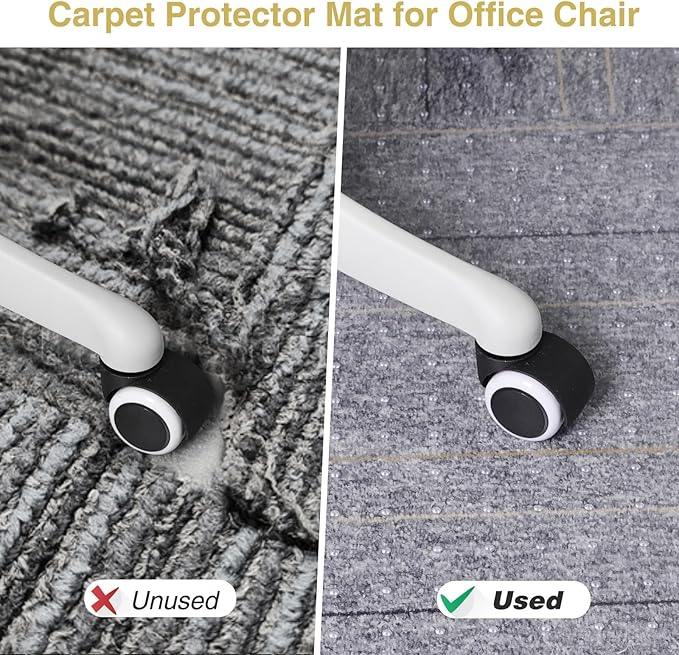 50”x 60”Carpet Floor Mat for Office Chair, Clear Desk Chair Floor Mat for Carpet for Medium/Low Pile, HeavyDuty Chair Mats for Carpeted Floors, Studded Desk Mat for Carpets for Homes and Offices