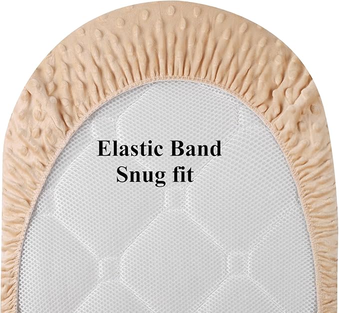 Dot Bassinet Sheet Set 2 Pack Stretch Fitted Cradle Sheets,Ultra Soft,Universal Fit Oval Rectangle Hourglass Pad/Mattress, for Baby Girls and Boys Light Coffee, Bear