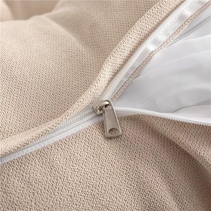 Triangular Reading Bed Rest Pillow Large Bolster Cushion Headboard Backrest Wedge Pillow with Removable Cover and Two Large Side Pockets (Champagne, Queen: 59 x 8 x 20 inches)