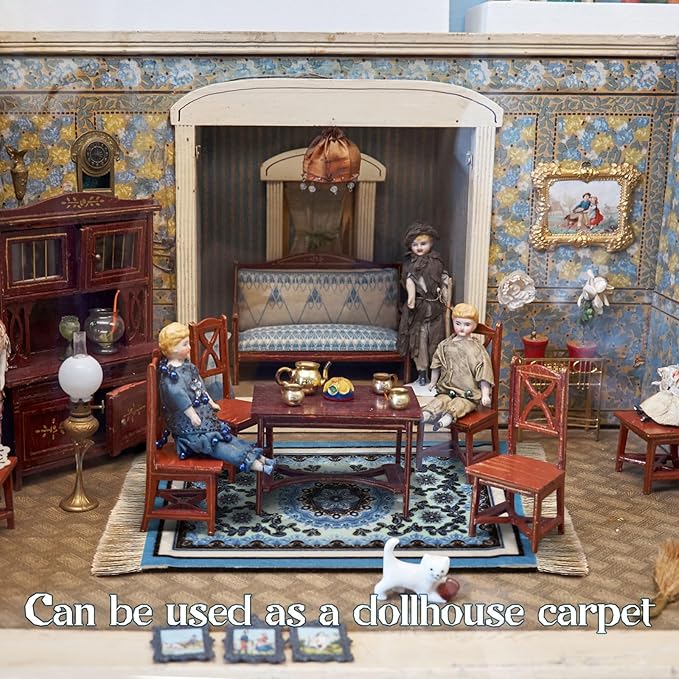 4 Pieces Rug Table Coasters Table Drink Holders Oriental Design Fabric Carpet Drink Mats Oriental Design Fabric Elegant Carpets Kitchen and Bar Mats for Home Office (Square,Novelty Pattern)