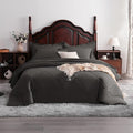 7-Piece King Comforter Set with Sheets – Soft and Breathable All-Season King Bed in a Bag, Down Alternative Comforter Set Solid Color All Season, Dark Grey