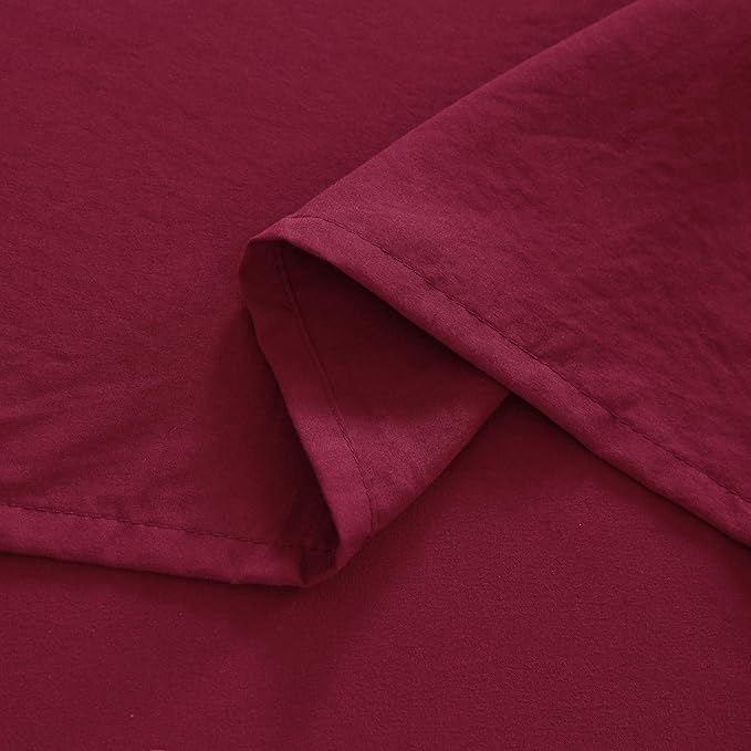 NTBAY Twin Comforter Set with Sheets, 5 Pieces Soft and Breathable Twin Bedding Set, Twin Bed in a Bag, Down Alternative Comforter Set Solid Color All Season, Kids Bedding Set, Wine Red