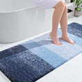 OLANLY Bathroom Rug Mat 59x24, Extra Soft and Absorbent Microfiber Bath Rugs, Non-Slip Plush Shaggy Bath Carpet Runner, Machine Wash Dry, Bath Mats for Bathroom Floor, Tub and Shower, Navy