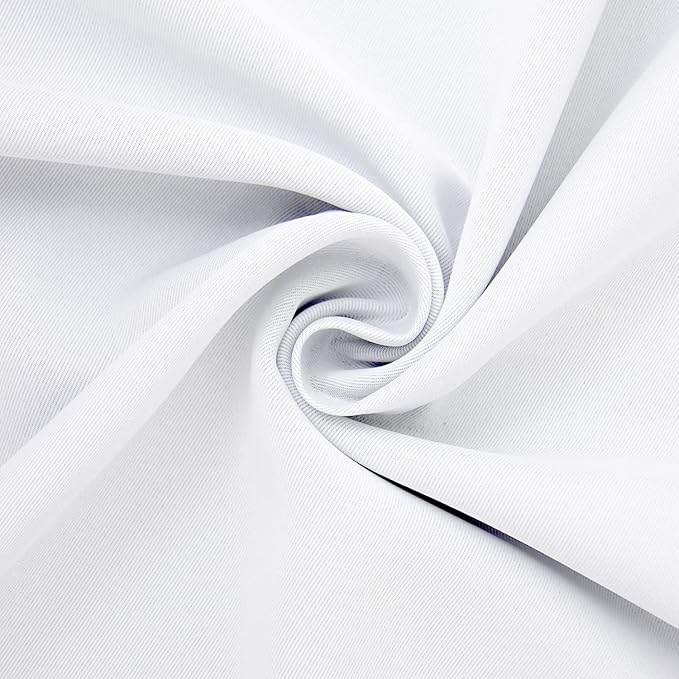 BGment White Curtains 84 Inches Length for Living Room - Rod Pocket Thermal Insulated Window Treatment Curtains for Dining Room Bedroom, 2 Panels, Pure White, 42 x 84 Inch