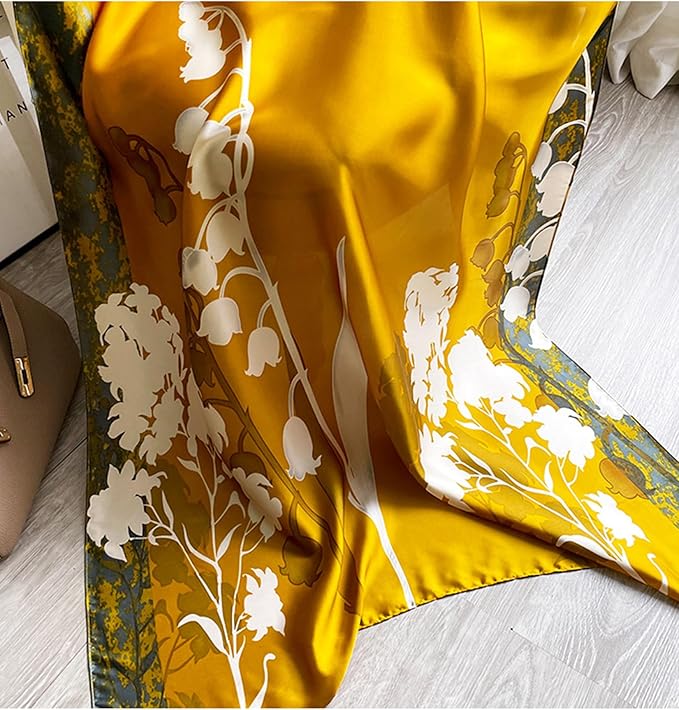 Fashion Scarves Scarf 100% Silk Feeling Scarf Silk Like Scarves Long Lightweight Sunscreen Shawls for Women