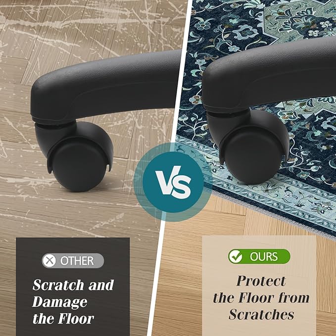 Office Chair Mat for Hardwood Floor&Tile Floor,36"X 48" Heavy Duty Desk Chair Mat for Hard Floors,Under Desk Rug for Rolling Computer Chair,Anti Slip,Low Pile Carpet Floor-Black Gray