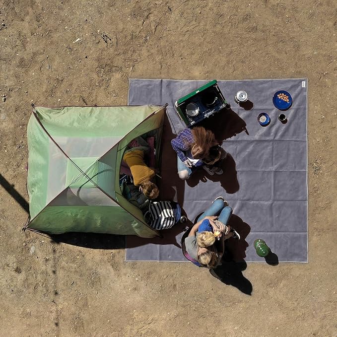 CGEAR Original Sand-Free Outdoor Rug Camping Mat - Water-Resistant & Anti-Fade Material - Military-Grade - Reversible Design - Area Rug for Beach, RV, & Picnics - Travel Bag