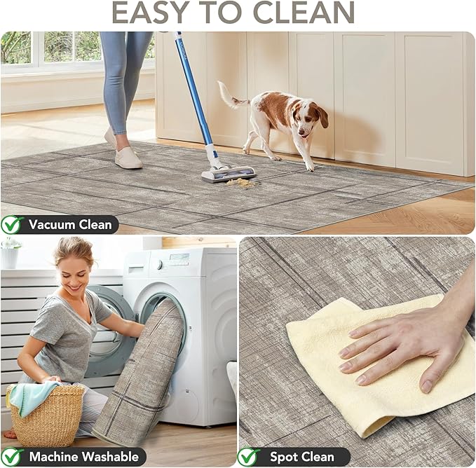 Office Chair Mat for Hardwood Floor&Tile Floor,48"X 60" Heavy Duty Desk Chair Mat for Hard Floors,Under Desk Rug for Rolling Computer Chair,Anti Slip,Low Pile Carpet Floor-Khaki