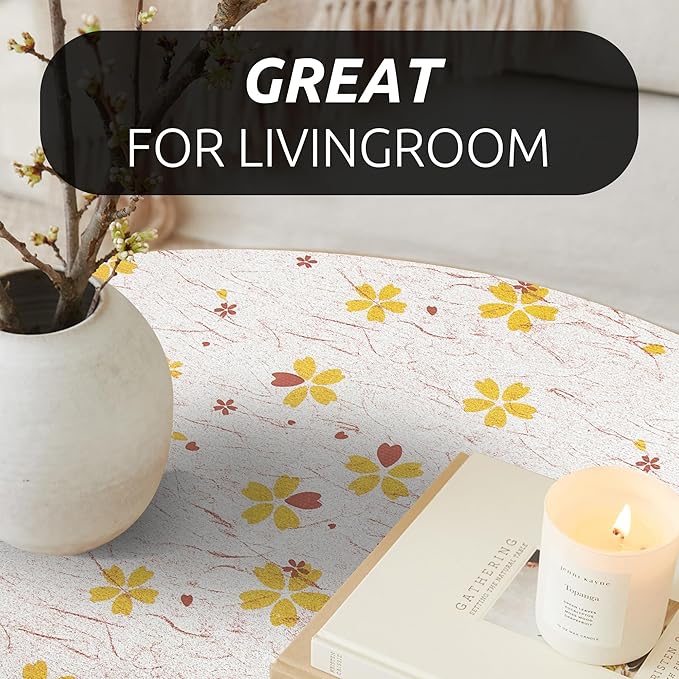 RAY STAR 12X120 Inch Shelf Liner for Kitchen Cabinets, Non-Adhesive Cabinet Liner Washable, PVC Drawer Liner for Dresser Non-Slip Bathroom (Yellow-Floral)(3 Roll)