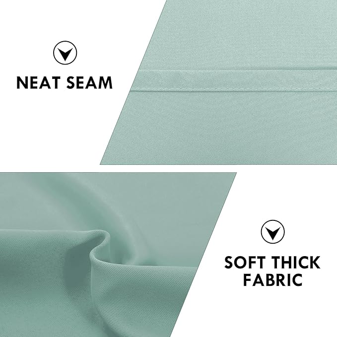 DWCN Blackout Curtains for Living Room Thermal Insulated, Energy Saving & Noise Reducing Bedroom Curtains, Sage Green, W 42x L 54 Inch, Set of 2 Rod Pocket Curtain Panels