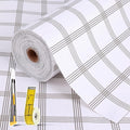 Drawer and Shelf Liner for Kitchen Cabinet: 12 in X 30 Ft Non Slip Waterproof Shelf Paper Non Adhesive Refrigerator Liners White Square Easy Liners for Bathroom Cupboard with Knife Tape Measure