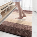 OLANLY Bathroom Rug Mat 59x35, Extra Soft and Absorbent Microfiber Bath Rugs, Non-Slip Plush Shaggy Bath Carpet, Machine Wash Dry, Bath Mats for Bathroom Floor, Tub and Shower, Brown