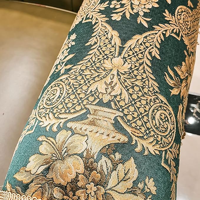 LUFEIJIASHI Luxury Couch Arm Covers, Washable Armrest Protectors for Leather Sofa, Anti Slip Recliner Chair Covers Set of 2 (FRSG-Green)