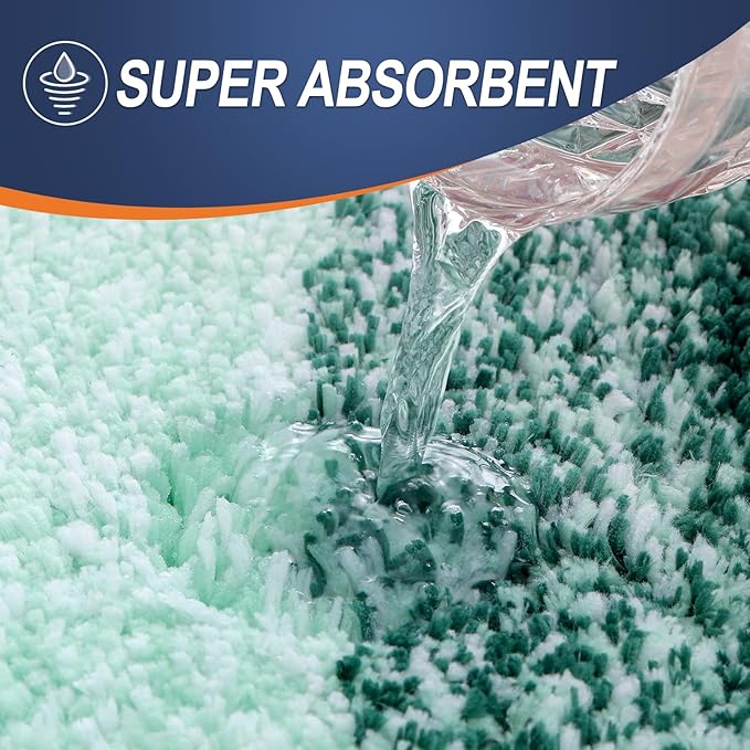 OLANLY Bathroom Runner Rugs 44x24, Extra Soft Absorbent Microfiber Bath Rugs, Rubber Backing, Quick Dry, Washable Bath Mats for Bathroom Floor, Tub and Shower, Home Decor Accessories, Blackish Green