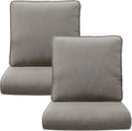 Outdoor Rattan Chair Cushions 2 Packs - Outside Durable Thick Replacement Back and Seat Cushion 22x24 with Zipper Cover for Patio Glider Rocking Chairs Loveseat Couch – Grey/Regular