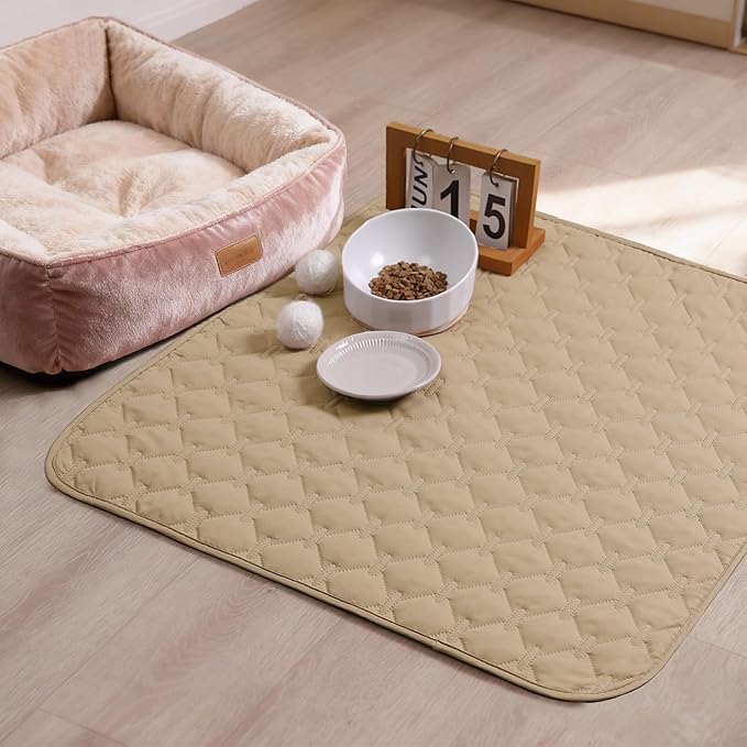 gogobunny 100% Double-Sided Waterproof Dog Bed Cover Pet Blanket Sofa Couch Furniture Protector for Puppy Large Dog Cat, Reversible (30x30 Inch (Pack of 1), Dark Beige/Light Beige)