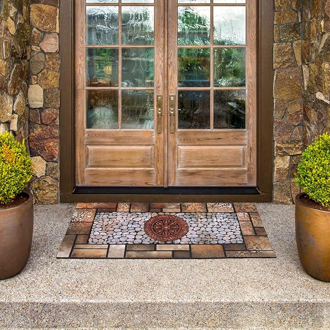 Large 47"x22" Heavy Duty Welcome Mat Outdoor with Non-Slip Rubber Backing - Durable Outdoor Door Mat for Front Door Entrance, Garage, Patio & High Traffic Areas（Sunflower）