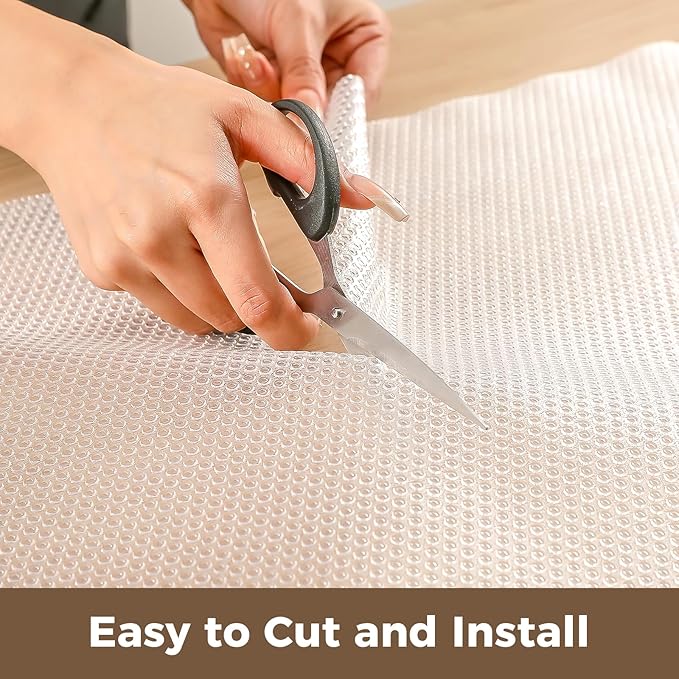 100% EVA Shelf Liner for Kitchen Cabinet, 24" x 360" Drawer Liners Non Adhesive Non Slip Waterproof Plastic Paper, Dresser Pantry Bathroom Refrigerator Protector, Clear