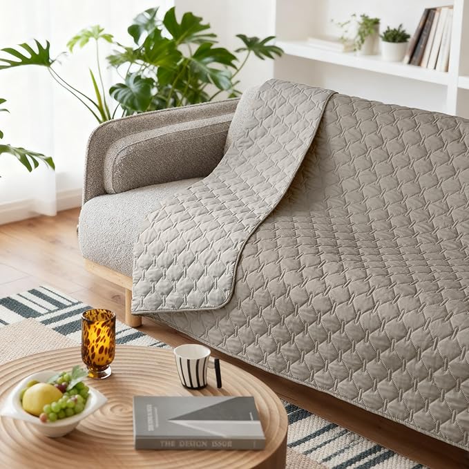 gogobunny 100% Double Sided Waterproof Dog Blanket Soft Pet Bed Cover Reversible Protect Furniture Couch Sofa Car for Puppy Large Dog Cat (Dark Stone/Light Stone, 82x120 Inch (Pack of 1))