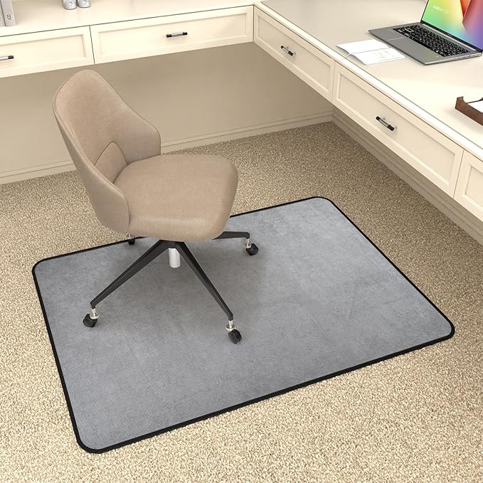 Placoot Heavy Duty Office Chair Mat for Carpet and Hardwood Floor Corduroy Surface Desk Chair Mat Rug 36'' x 48'' Jacquard Woven Surface Floor mats for Office Home